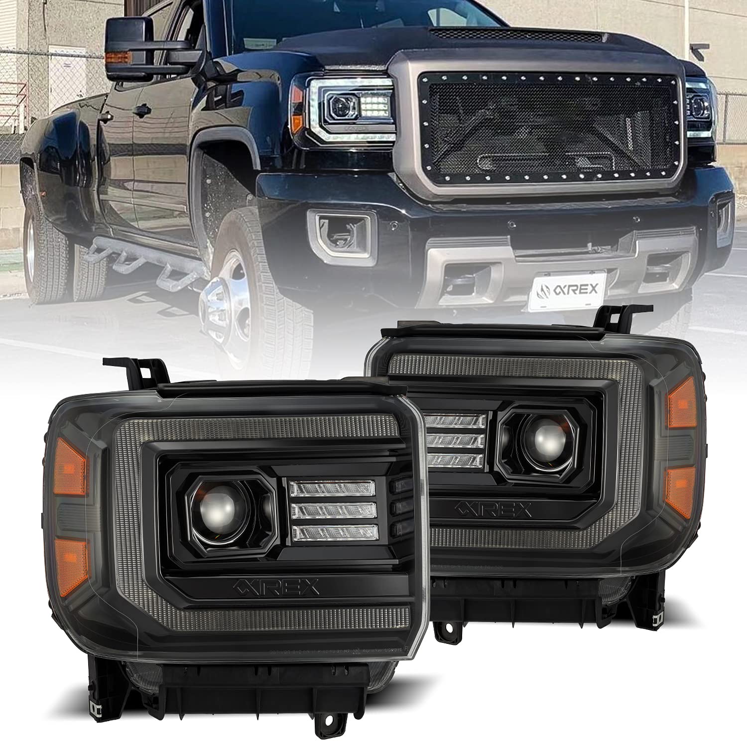 Amazon.com: AlphaRex luxx-Series Alpha Black Fit 14-18 GMC Sierra